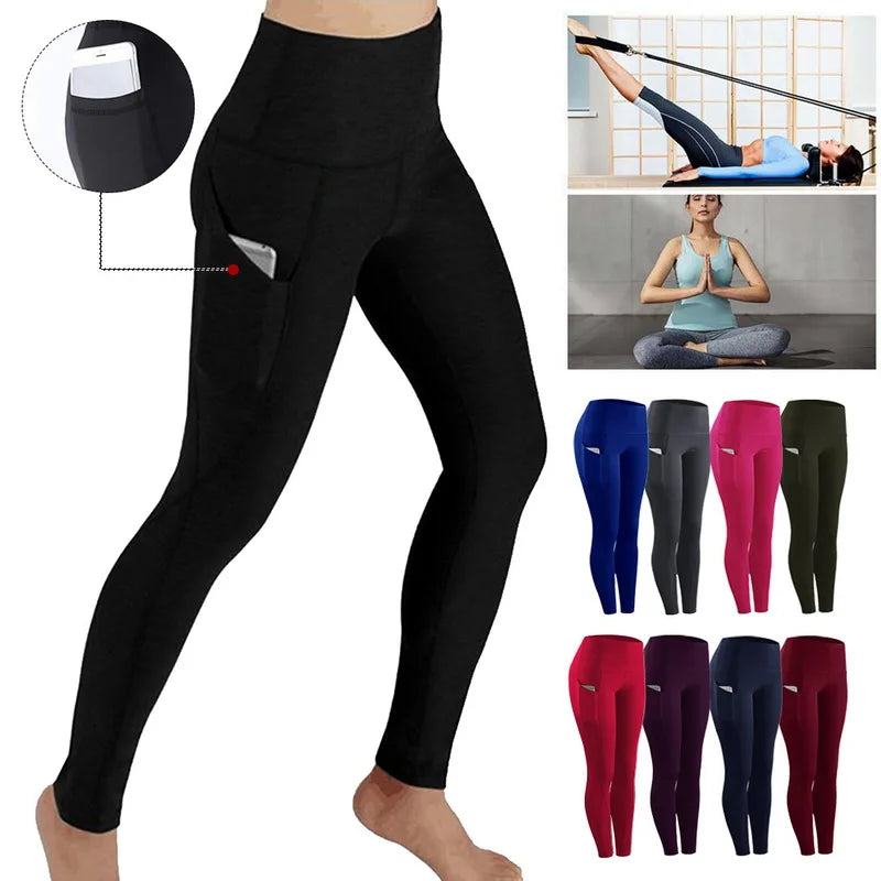 Solid Color Yoga High Waist Leggings