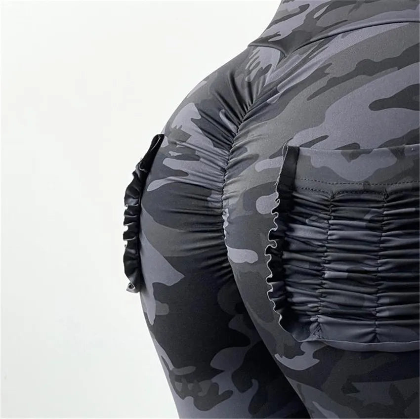 2024 Nylon Camouflage Yoga Pants Pocket High Waist Leggings