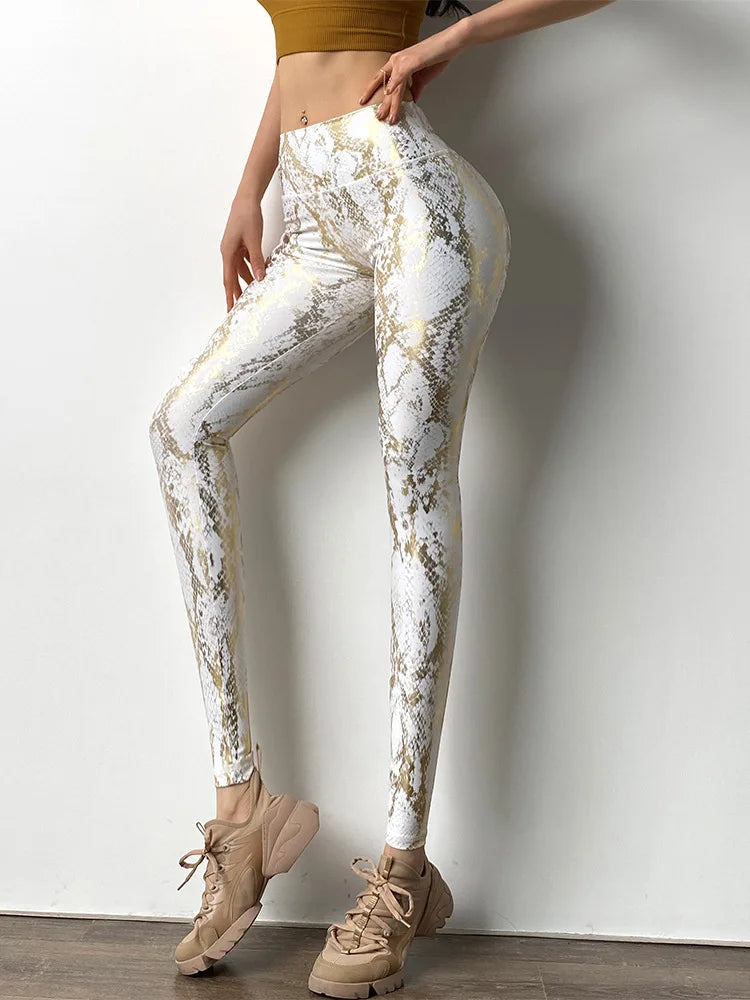 Snake Printed Yoga Pants